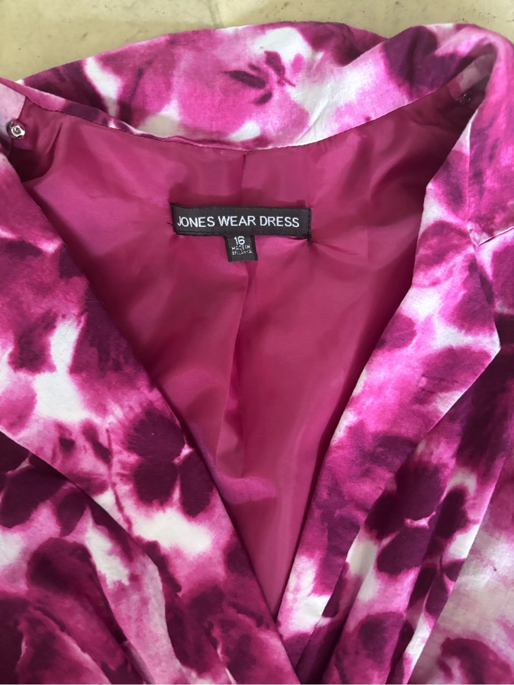 Jones Wear Magenta Floral Midi Wrap Dress - Picture 3 of 5